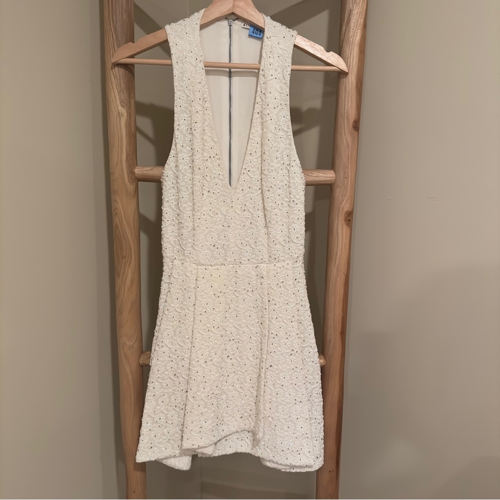 Vintage Alice + Olivia Beaded Plunge Dress
